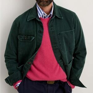 NWT Alex Mill Garment Dyed Work Jacket In Recycled Denim In Dark Spruce